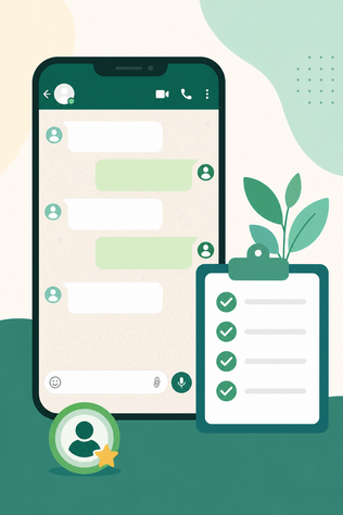 imagem de conversa no WhatsApp com mensagens de leads e checklist de qualificação