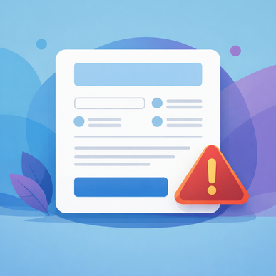formulário digital com ícone de alerta