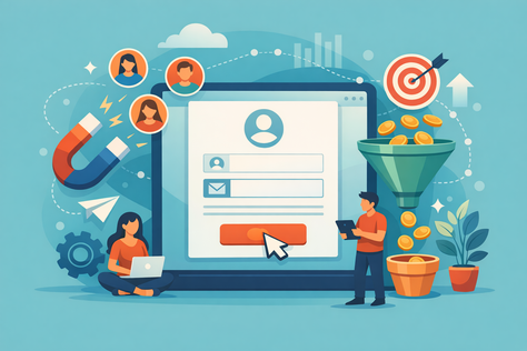 formulário digital com leads sendo capturados