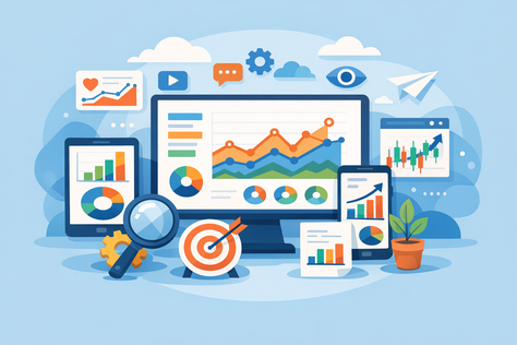 relatório de métricas digitais