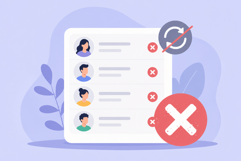 lista de contatos desatualizados