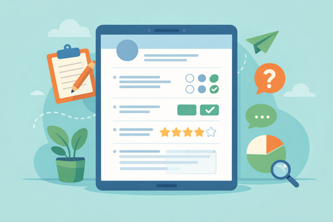 lista de perguntas em formulário digital