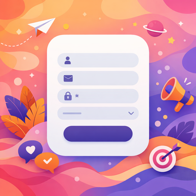 formulário de inscrição com fundo chamativo