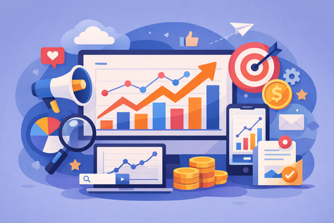 gráfico de desempenho de campanha digital