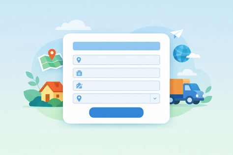 formulário digital com campo de endereço