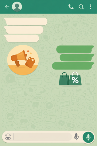 tela de conversa no WhatsApp com mensagem de venda ativa