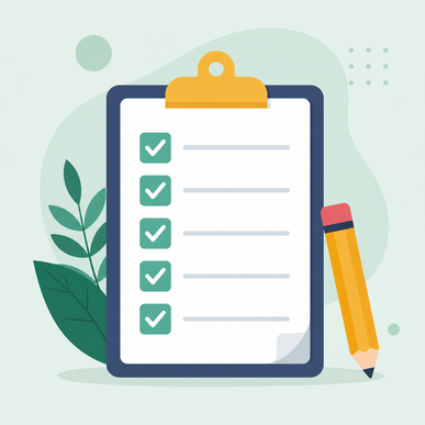 bloco de anotações com checklist