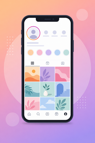 smartphone com perfil do Instagram aberto