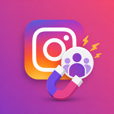 ícone do Instagram com símbolo de leads
