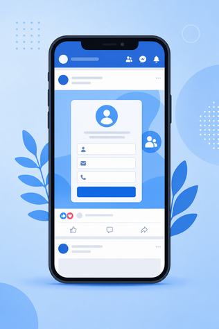 smartphone exibindo anúncio de lead ads no Facebook