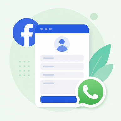 ícone do WhatsApp com formulário de lead Facebook